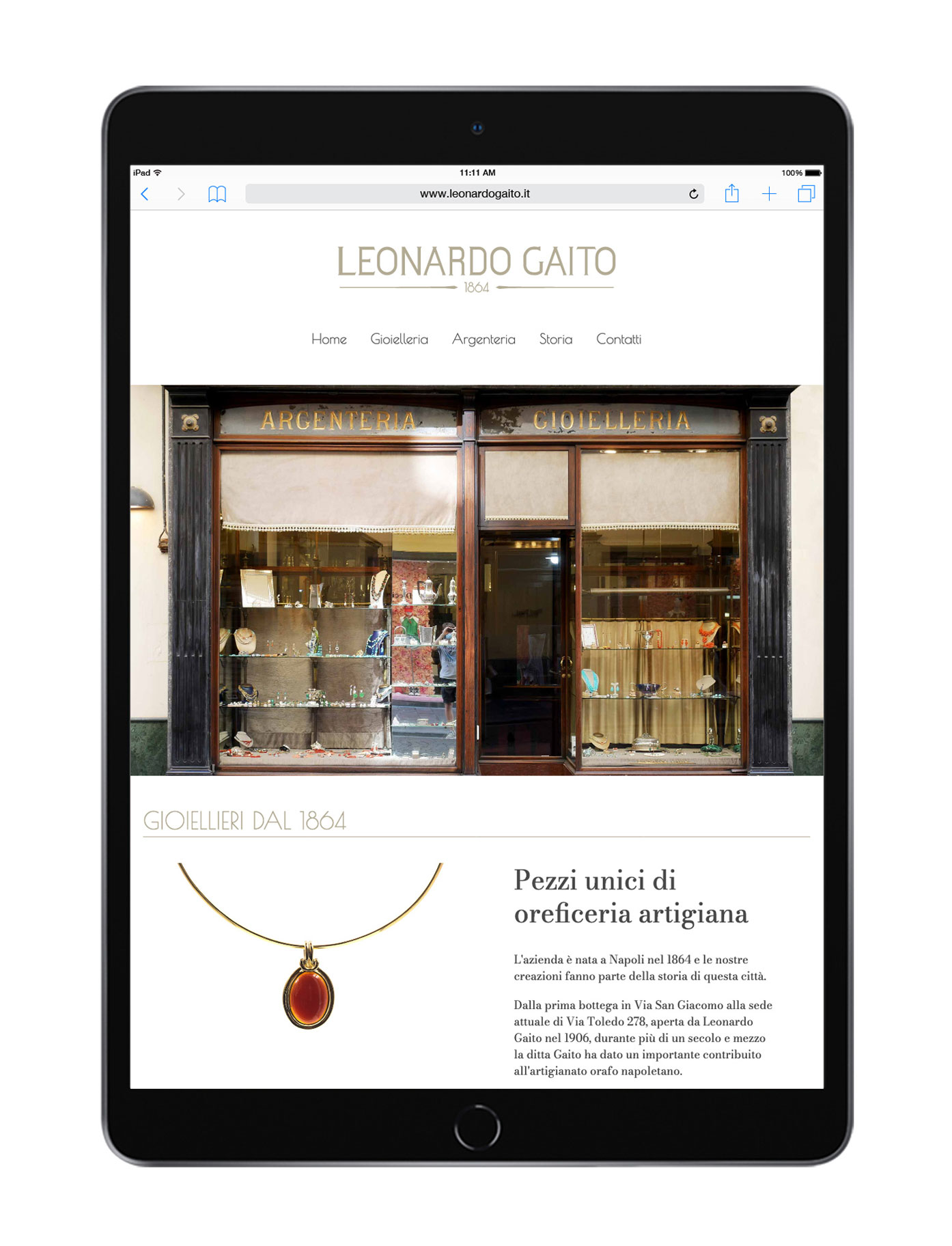 Sito web di Leonardo Gaito su iPad